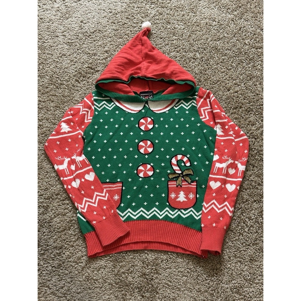 Girls Holiday Sweater Christmas‎ Pullover - Large 10/12